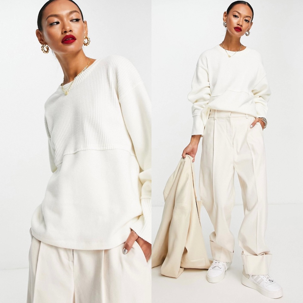 *SOLD* Super Soft ASOS Contrast Rib Oversized Sweater